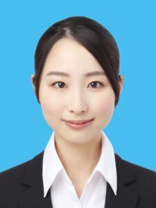 青色背景証明写真