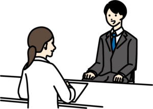 面接室に通された就活生