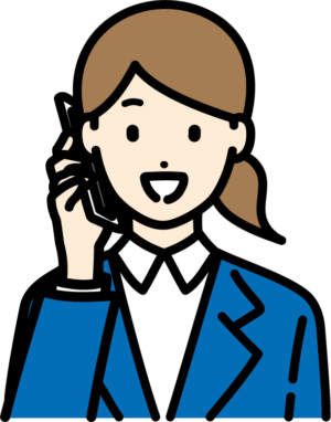 面接後に電話をかける女子就活生