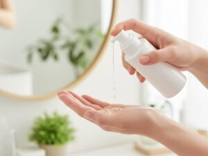 化粧水をたっぷり