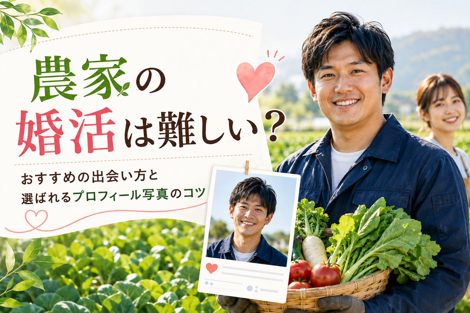 農家の婚活は難しい？おすすめの出会い方と選ばれるプロフィール写真のコツ