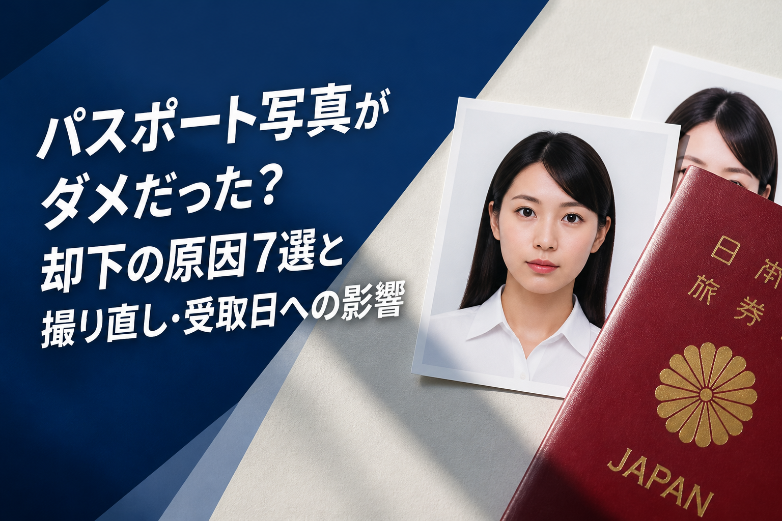 パスポート写真がダメだった？却下の原因7選と撮り直し・受取日への影響